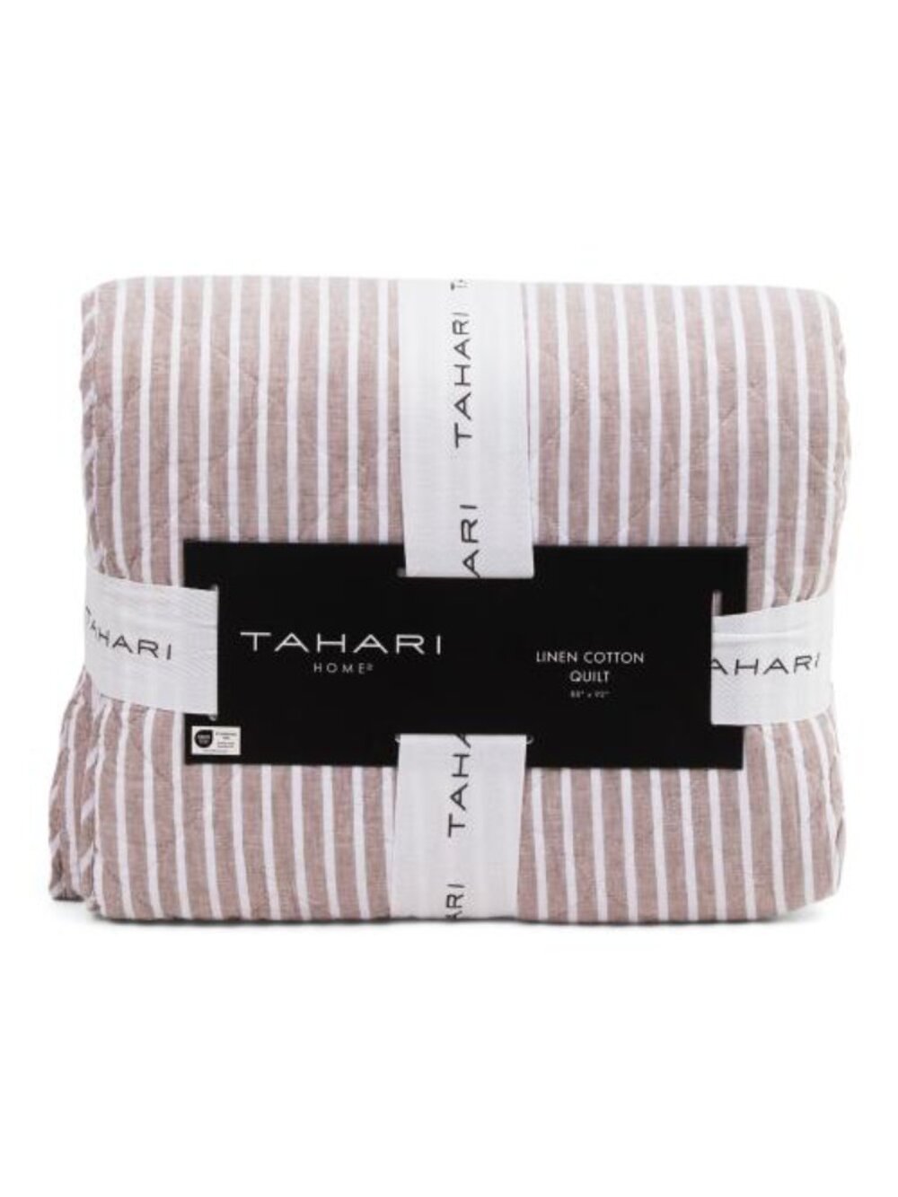 TAHARI HOME Linen And Cotton Blend Striped Quilt